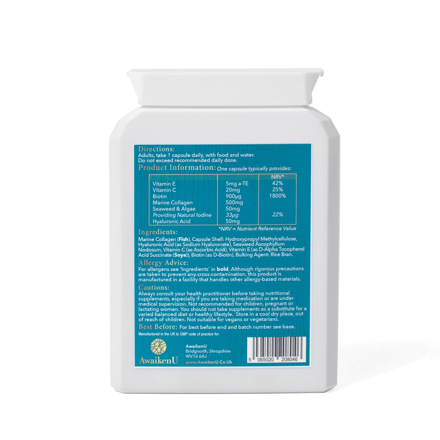 Collagen Capsules Hyaluronic Acid With Vitamins