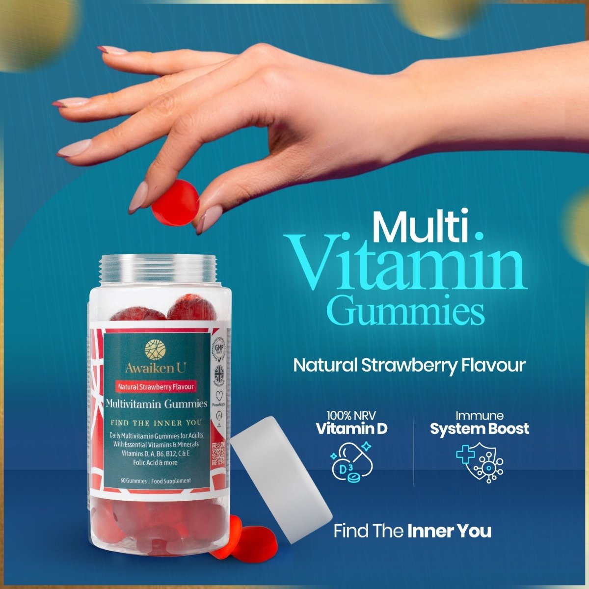 Multi - Vitamin Strawberry Gummies - 22 - AwaikenU