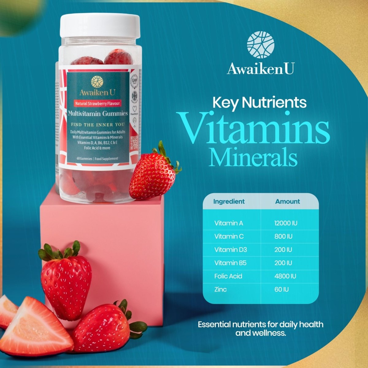 Multi - Vitamin Strawberry Gummies - 17 - AwaikenU