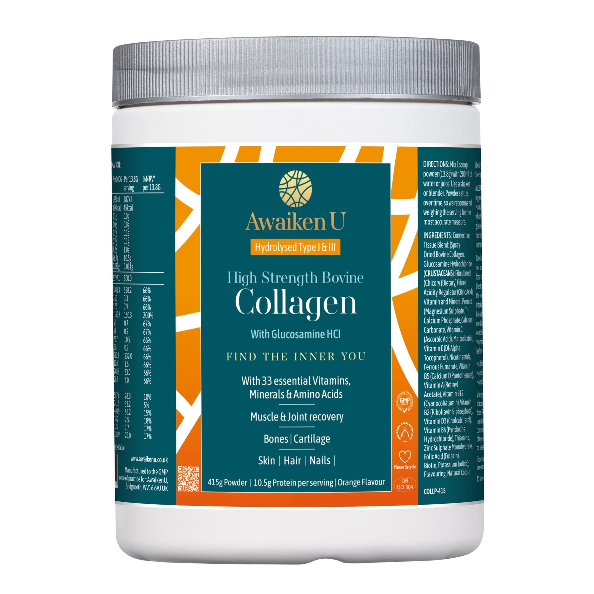 Bovine Collagen Powder with Glucosamine HCI and Vitamins - 1 - AwaikenU