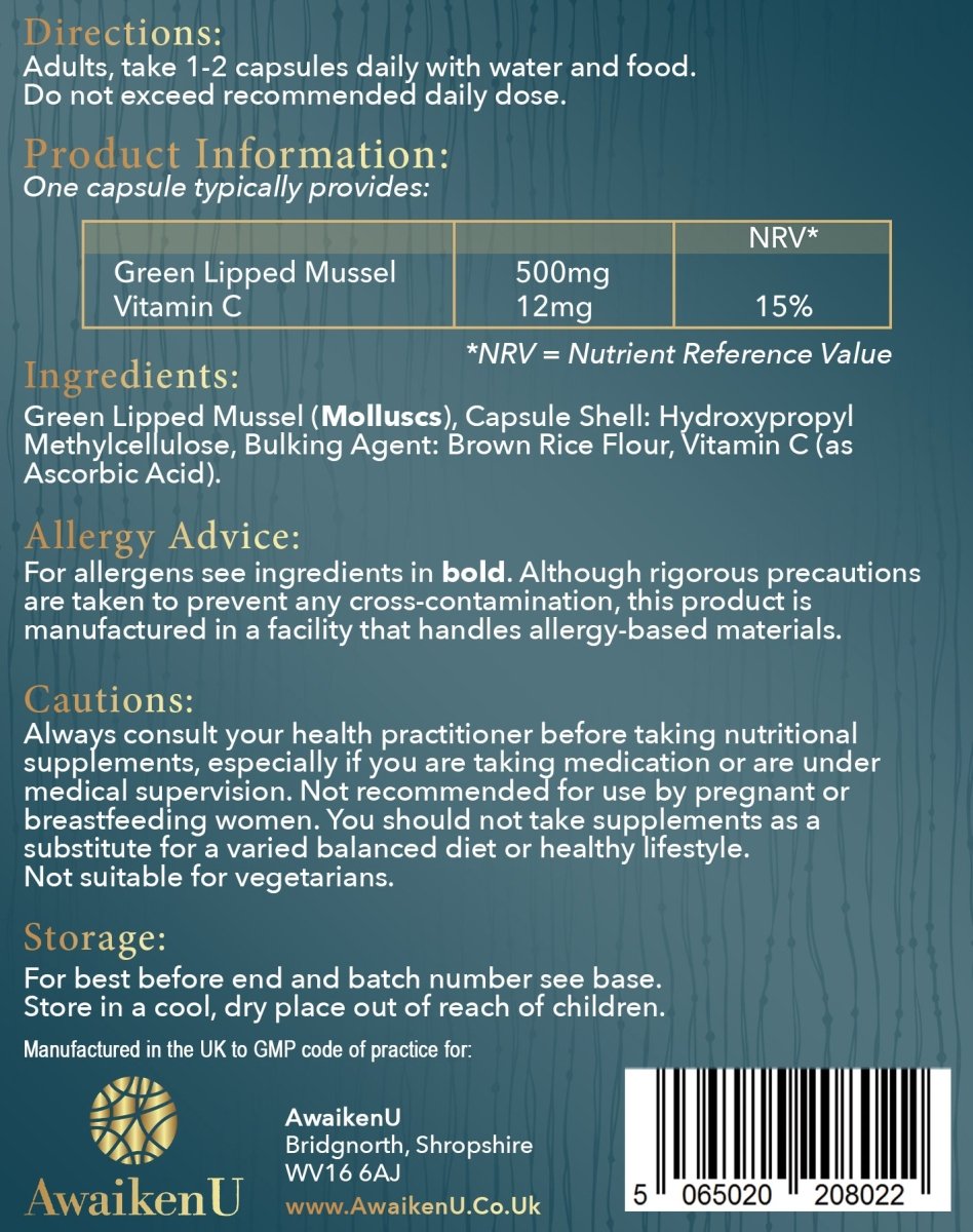 Green Lipped Mussel - 12 - AwaikenU