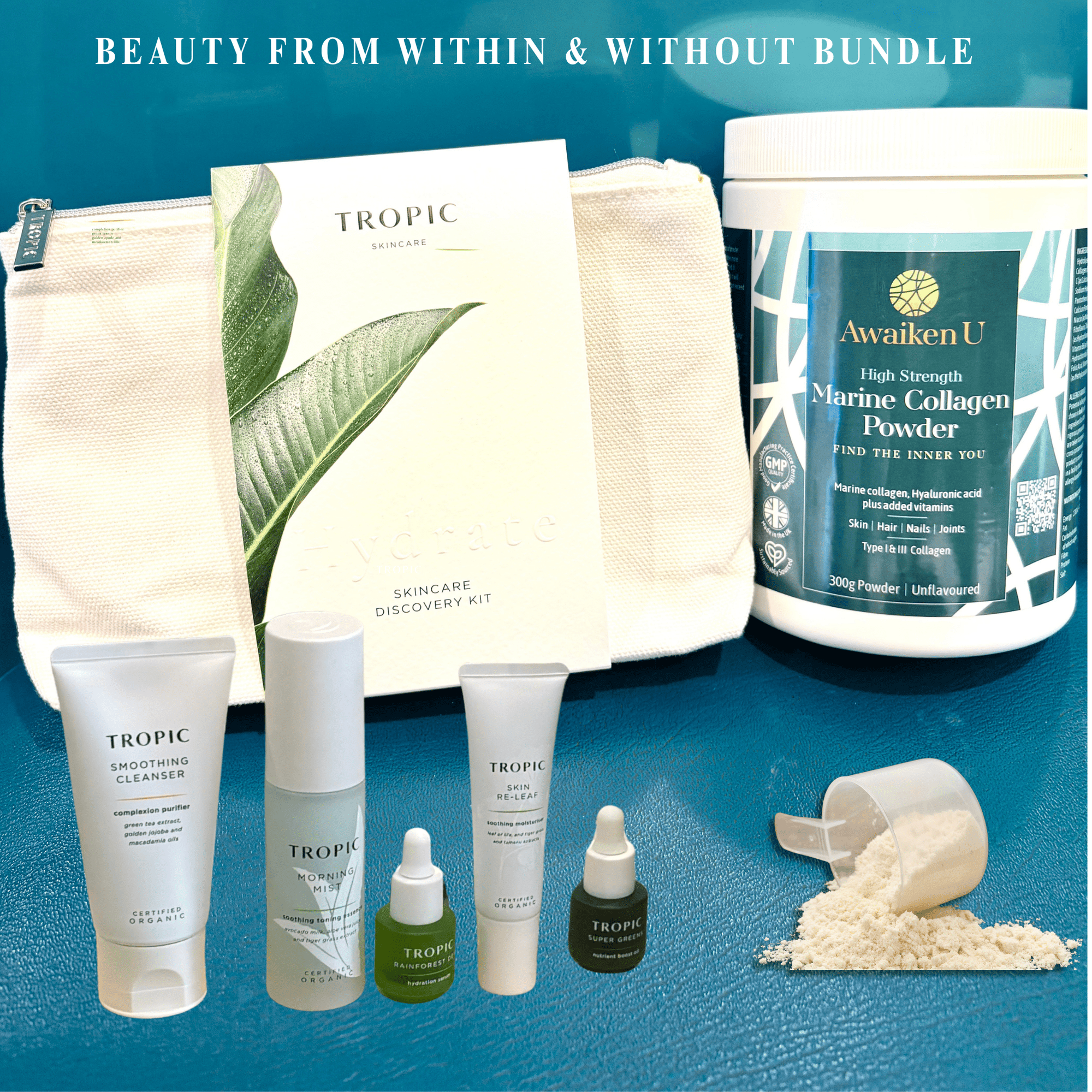 Hydrate & Glow Bundle | Marine Collagen & Hydrating Skincare | AwaikenU × Tropic - 1 - AwaikenU
