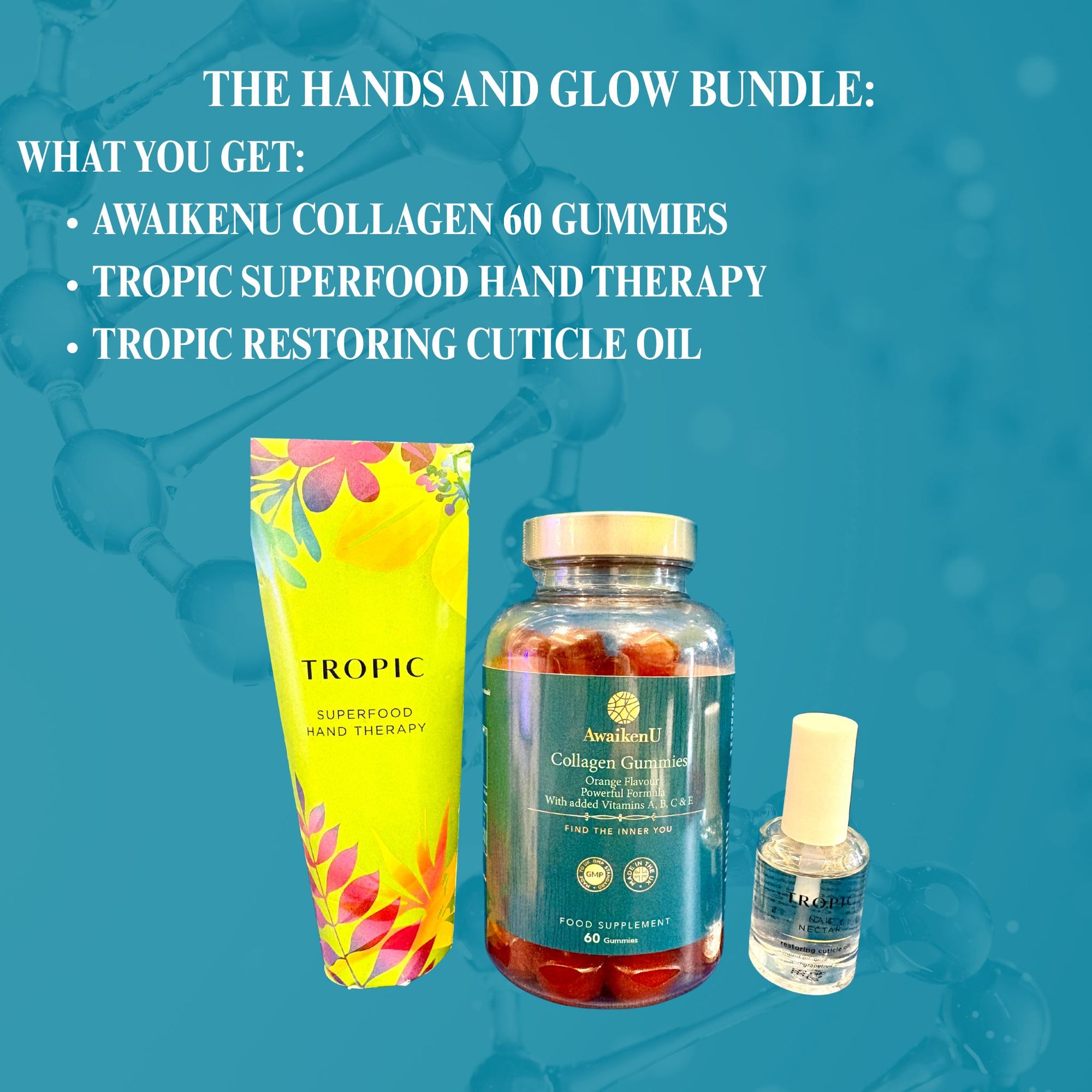 Collagen Gummies & Nail Care Bundle | Hands & Glow | AwaikenU × Tropic - 3 - AwaikenU