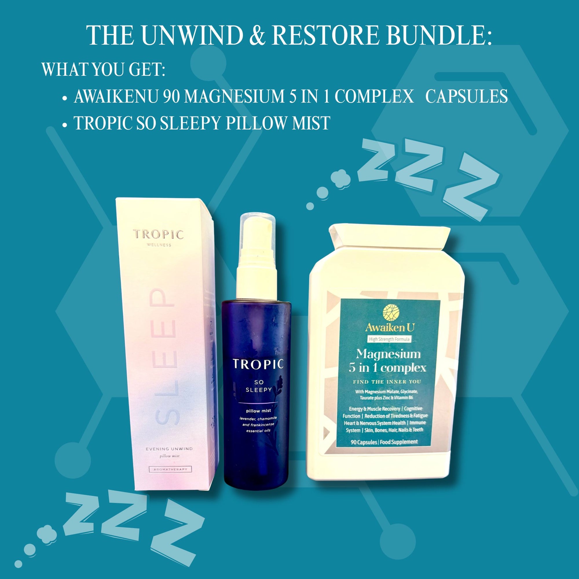 Unwind & Restore Bundle | Magnesium 5-in-1 + Sleep Pillow Mist - 1 - AwaikenU