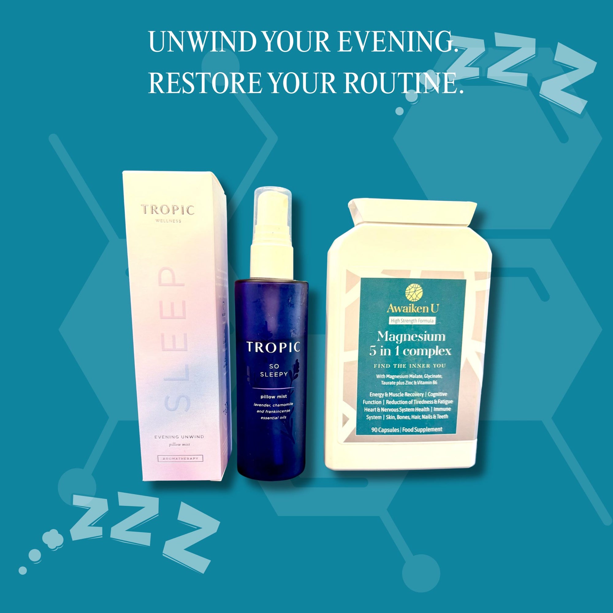 Unwind & Restore Bundle | Magnesium 5-in-1 + Sleep Pillow Mist - 3 - AwaikenU